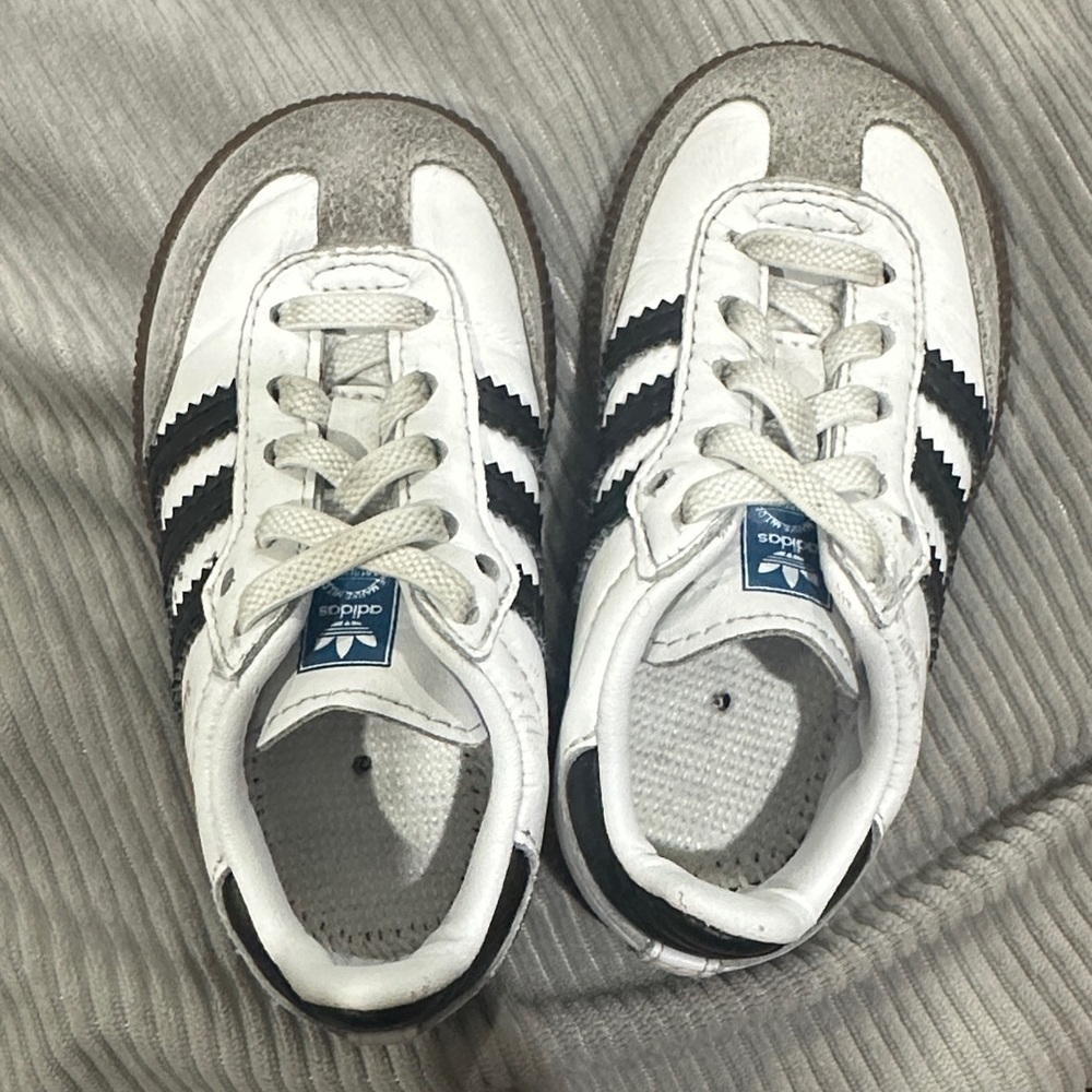 Adidas Kids White and Gray Sneakers